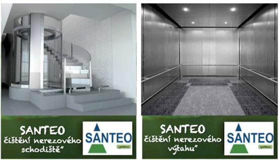 Čištění nerezového schodiště