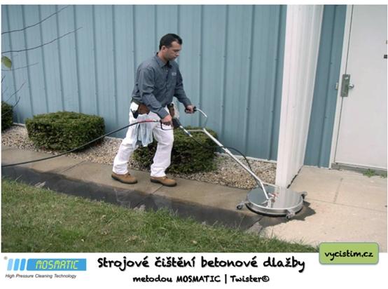Čištění venkovní betonové dlažby