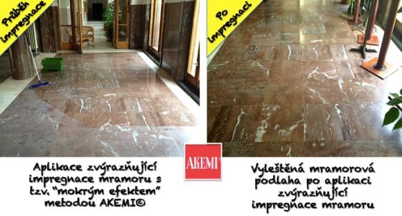 Čištění venkovní mramorové dlažby