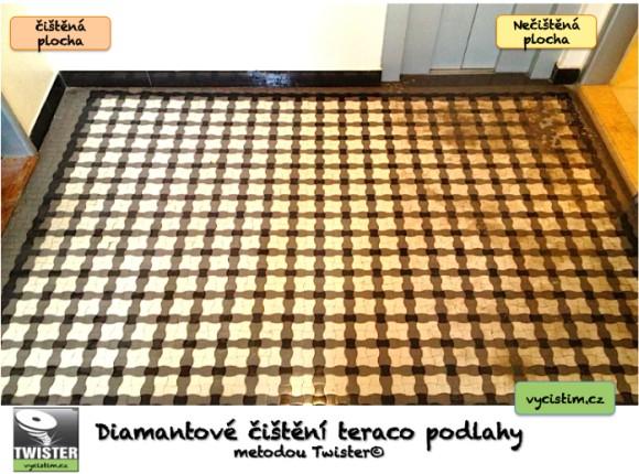 Čištění teraco schodišťových podest