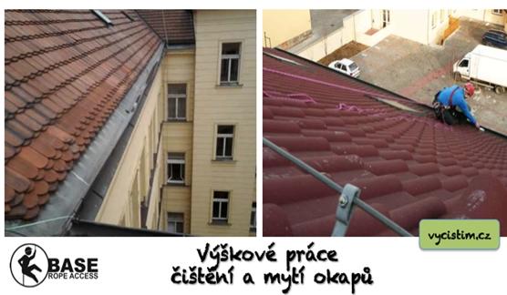 Výškové čištění a nátěry okapů